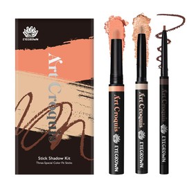 MAKEHEAL EYECROWN ARTCROQUIS STICK SHADOW, Buildable, glitter eye shadow, liner, cream [SUNNY PEACH KIT]
