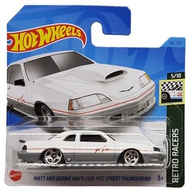 Hot Wheels - Matt and Debbie Hay's 1988 Pro Street Thunderbird - Retro Racers 5/10 - HKH05 - Short Card - Ford - White -