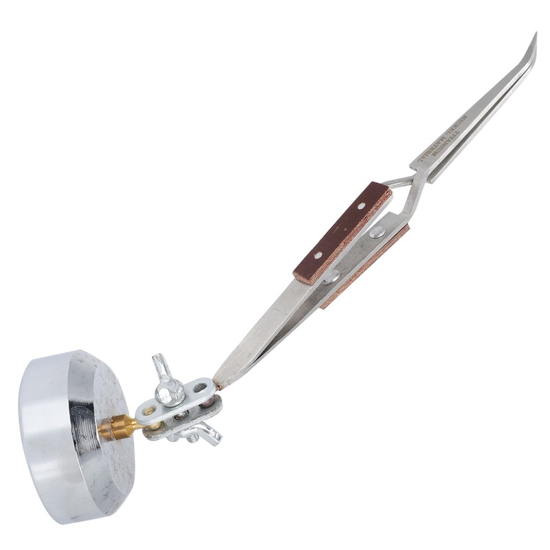 Third Hand Stand with Tweezer Jewelry Welding Straight Curved Tip