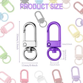 BEANPRECOY 40Pcs Colorful Metal Lobster Claw Clasps Swivel Lanyards Trigger Snap Hooks Strap 10 Colors Carabiner Clip Key Rings DIY Accessories for Bag Key Chains Connector Jewelry Making Zipper Pulls