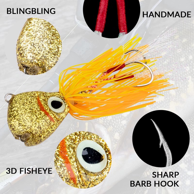 THKFISH 3pcs Rubber Jigs Bass Lures Bass Jigs Bass Saltwater