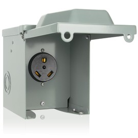 BEBOBLY 30 Amp RV Power Outlet Box, 125 Volt NEMA TT-30R Receptacle, Lockable Enclosed Outdoor Plug, Electrical Receptacle Panel, Weatherproof Temporary Hookup for RV Camper Car Travel Generator