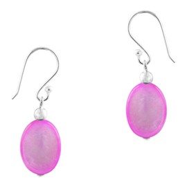 Chic-Net Shell Mother of Pearl Silver Earrings 925 Silver Women's Jewellery Oval Pink, Shell, Shell