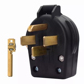 MICMI NEMA 14-50P Plug, 4 Prong Dryer/Range Oven Stove Angle Plug, 30-50 Amp 125/250V