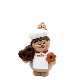 Dekohelden24 Ceramic Christmas baker with gingerbread in white/brown, set of 2, dimensions per figure L/W/H 9 x 6 x 13 cm