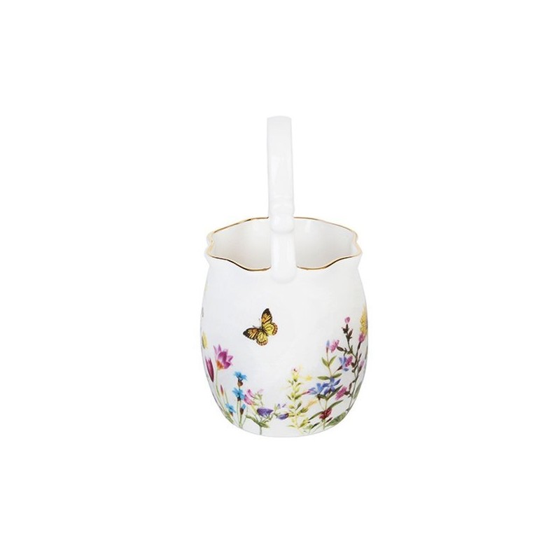 Wildflower Pleated Water Basin (Large) + Ceramic Teaspoon/Fork 9 Pieces