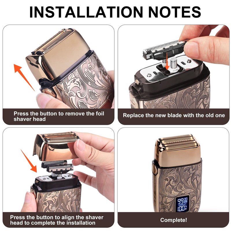 Ufree Upgrade Replacement Foil and Cutter, 3 Blade Design Razor