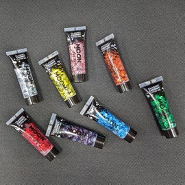 Gel with classic coarse-grained glitter by Moon Glitter - 12 ml - gold - glitter face paint