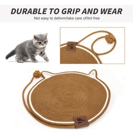 Cat Scratching Mat, Scratching Board, Scratching Board with Scratching Ball, Fumbling Board for Cats, Blanket in the Shape of a Cat Ear, Cat Scratching Board, Scratch Protection, Cat Accessories, Scratching Furniture, Diameter 43 cm