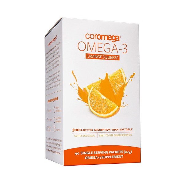 Coromega Omega-3 Orange Squeeze Sachets 90