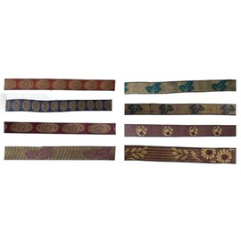 KVR Polyester Brocade Jacquard Craft Trim Floral Sewing Embroidery Decoration Ribbon Lace (Combo-53, 1.25 inch Wide, 1mtr x 8 Design = 8 mtr in a Pack)