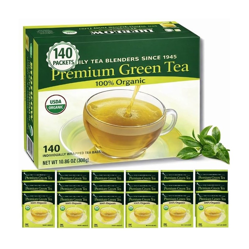 Bigelow Organic Green Tea - 140 Individually Wrapped Tea Bags