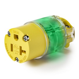 Yomiuwo 20 Amp Extension Cord Ends Lighted Connector Extension Cord Repair Female End, Straight Blade Cord End Replacement, 20 Amp 125Volt, NEMA 5-20R, 2 Pole 3Wire Grounding