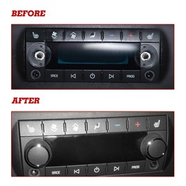 x xotic tech Inner Rear Radio Volume Control Knob Dial Tuner Replacement + 2 Packs Dash Radio Adjust Button Repair Kit Decal Stickers Compatible with Chevy Suburban/Silverado/TraverseGMC Sierra/Yukon