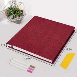 Zesthouse Large 18In Photo Album Self Adhesive 60 Pages, Scrapbook Albums with Sticky Page Holds 10x12 & 8x10 & 5X7 & 4x6 Pictures, DIY Photo Book Ideal Gift for Family Wedding Baby