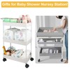Volnamal Baby Diaper Caddy, Plastic Movable Cart for Newborn Nursery