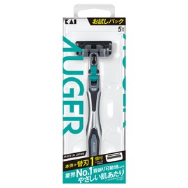 Kai Corporation AUGER Razor Holder + 1 Replacement Blade, Men's Razor, 5 Blades