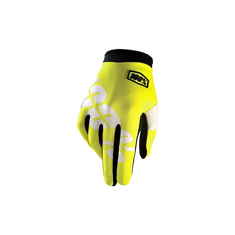 100% iTrack Motocross Gloves (Yellow/White, XL)