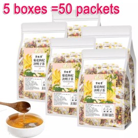 Unbranded 5X Liver Tea Formula Chrysanthemum Cassia Seed Honeysuckle Detox Health Tea Bags - 5 Boxes =50 packets