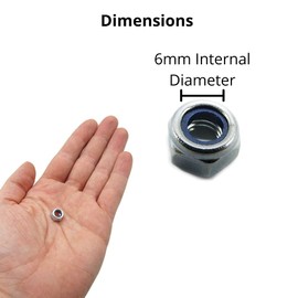 TAORAYO 50pcs Hex Lock Nuts Nylon Lock Nuts Nylon Lock Nuts Nylon Lock Nuts 304 Stainless Steel Lock Nuts Hex Head Nuts Nylon Insert Self Lock Car Bicycle Machine Replacement Parts for Lock Washers (M6)