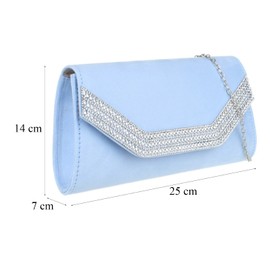 Girly Handbags Womens Diamante Frame Clutch Bag (Serenity)