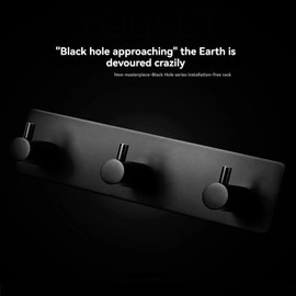 Kingdong Key Holder for Wall 304 Stainless Key Hooks Adhesive Key Holder Wall Mount Key Hanger with 3 Heavy Duty Hooks Key Organizer for Kitchen, Bedroom, Bathroom (Black(3 Hooks))