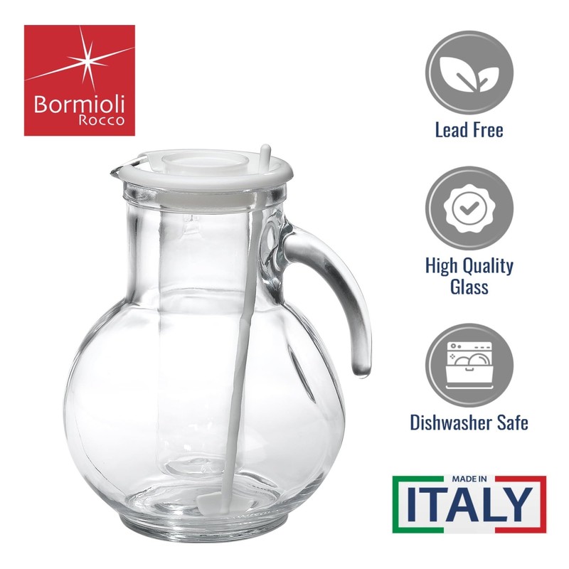 Bormioli Rocco Kufra Jug with Ice Container and White Lid,
