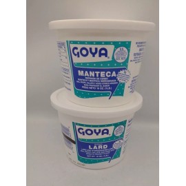Goya Refined Lard Manteca Lot 2x 1lb  Cooking Baking Fat 2lb Total