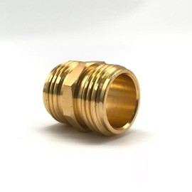 2 Pcs 3/4 Inch Garden Hose Adapter Double Male Quick Connector with 4 Pcs Washers Double Male Connector Adapter Garden Hose Quick Connector for Connect Female Hose End to Female Hose End