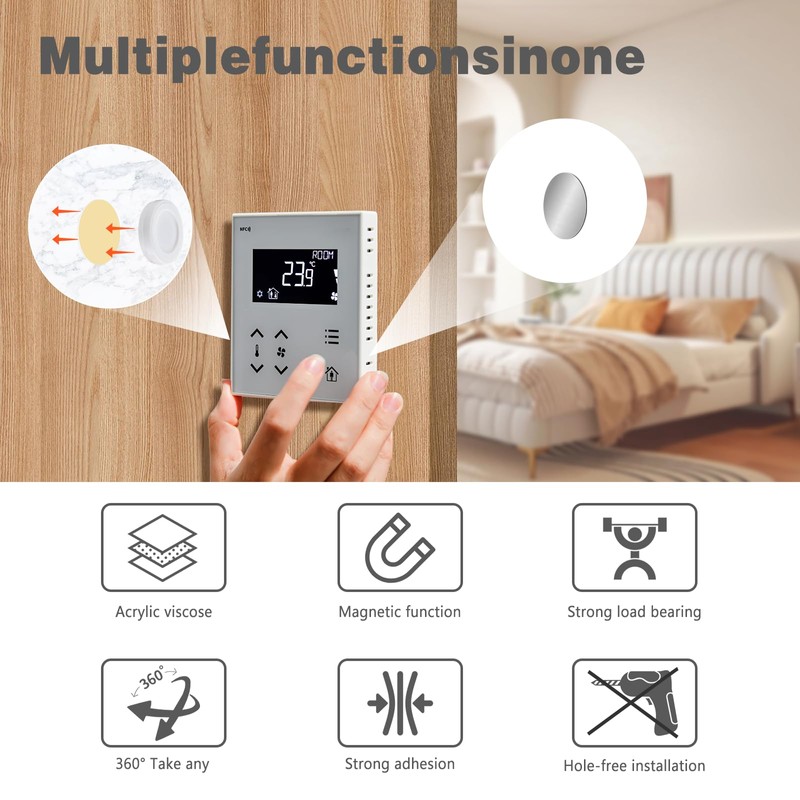 Pack of 10 Magnetic Remote Control Holder Wall Mounted Remote