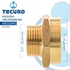 Reducer extension – outer x internal thread in untreated brass.