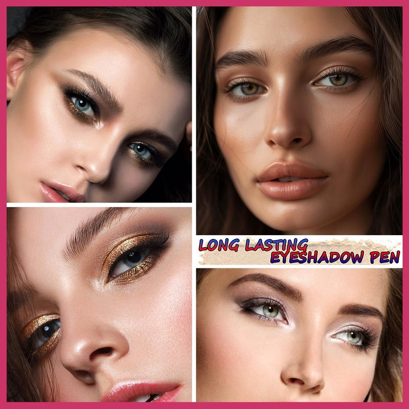 Brown Eyeshadow Pencil, Smooth Shimmer Cream Eyeshadow Stick, High Pigmented