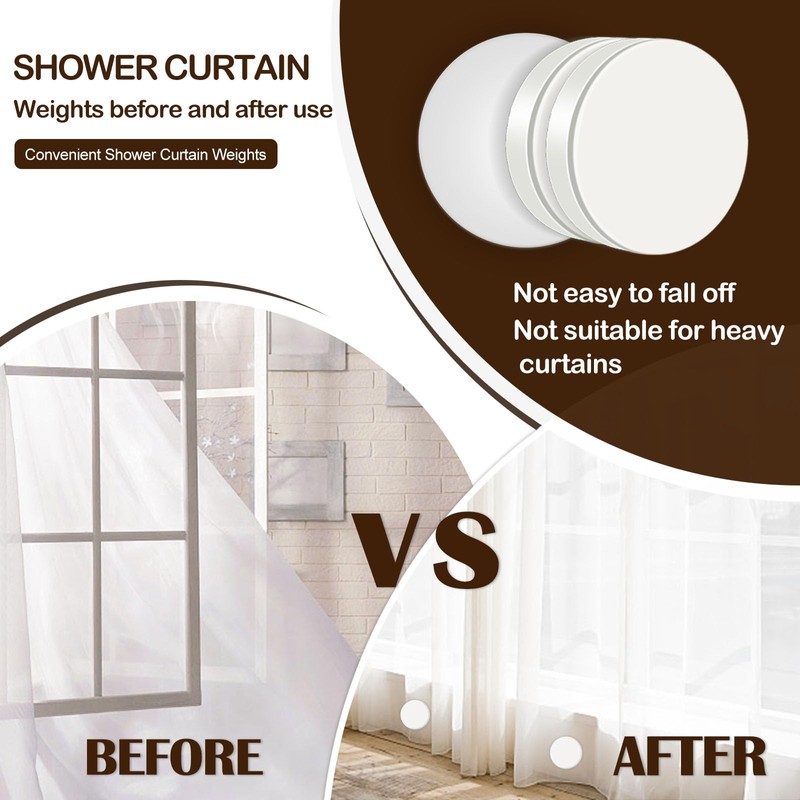 8 Pack Shower Curtain Weights, Rubber Covered Magnetic Curtain Weights,