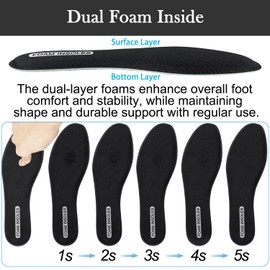 Endoto Memory Foam Insoles for Skechers Women & Men Shoes, Double-Layer Foams Insole Inserts Replacement for Work & Sport Sneakers Boots Foot Comfort(Size:US Men13-EU47.5)