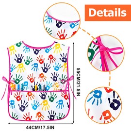 WUSJCOF Pack of 2 Children's Painting Aprons Waterproof Sleeveless with Pockets for Boys Girls 2-7 Years