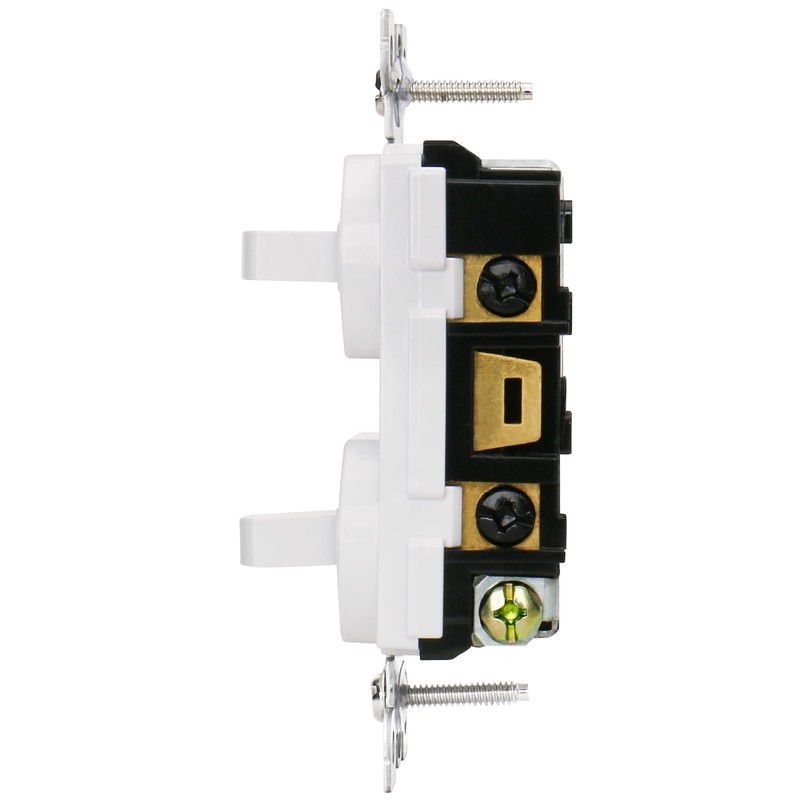 Baomain 2-Pack Double Toggle Light Switch with Wall Plate,15 Amp