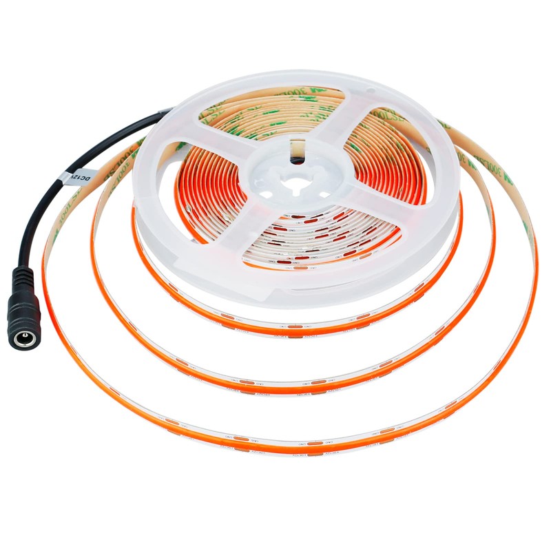 YUNBO 12V COB LED Strip Light Red 16.4ft Bright Dotless
