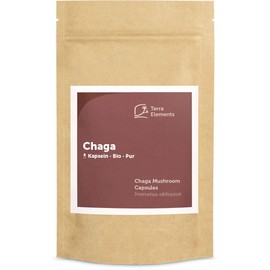 Terra Elements Organic Chaga Capsules (400 mg, Pack of 150) I Inonotus oliquus I Whole Fruit Body I 100% Pure I Vegan I Raw Food