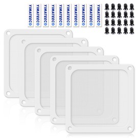 YIMATEECO Dust Filter PC 120 mm Fan Covers for Computer Cooler Fan, Power Supply, Router, PVC 50 Mesh, Magnetic Frame, PC Cooler Fan Grille, Dustproof (PVC PRO, 120 x 120 mm, Pack of 5, White)