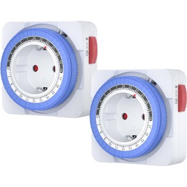 TESSAN Mechanischer 24 Stunden Zeitschaltuhr Steckdose, 3680W Mechanische Zeitschaltuhr Steckdose, 96 Segment Timer Analog, 15 Minuten Intervall, Tageszyklus Aussenbereich