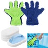 4 Pcs Hand-Held Pool Scrub Brush and 2 Pcs Pool