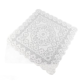Gsycle White Lace Tablecloth, Elegant Afternoon Tea Table Cloth Flower Embroidered Lace Table Cover Vintage Lace Tablecloths Rustic Table Cloth for Parties Holiday Dinner(60 * 60cm)