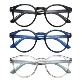 SANHOOPOLO Kids Blue Light Blocking Glasses 3 Pack Kids Computer Gaming Blue Blockers Glasses for Boys Girls Age 3-11 (Black + Dark blue + Light grey)