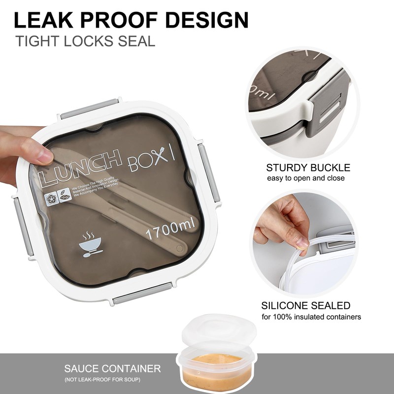 Greentainer Lunch Box Leak-Proof Bento Box with 1 Fork, Salad