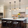 SADUENFR Glass Pendant Lights Kitchen Island, 1-Light Modern Black Pendant