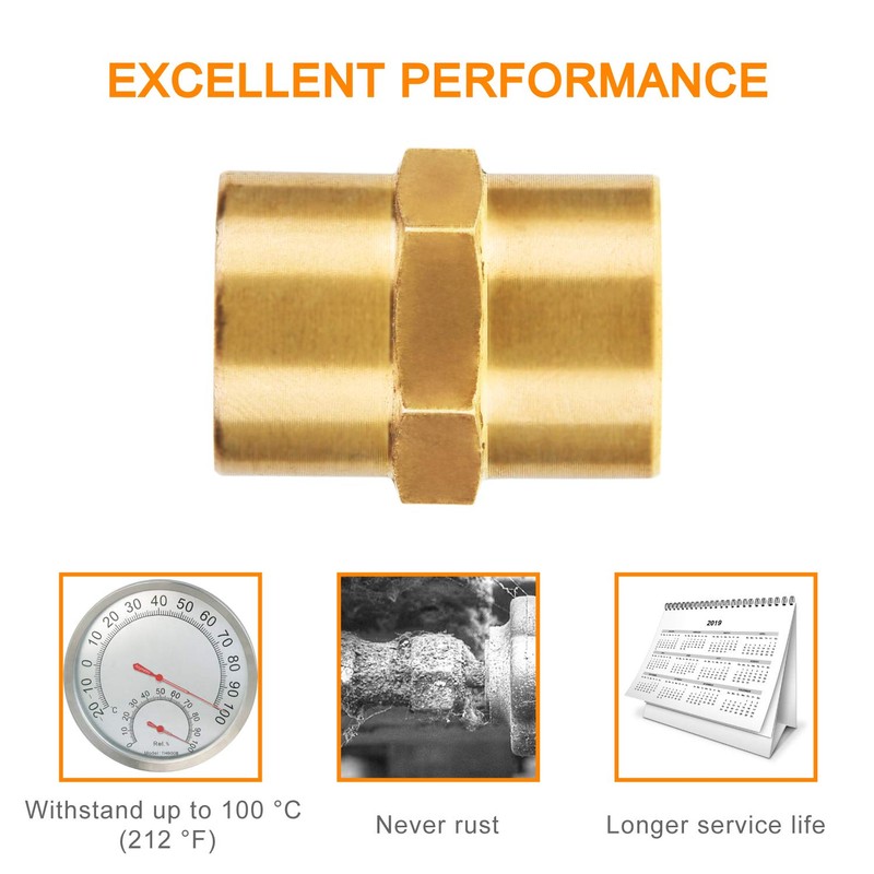 Pipe Fitting, SUNGATOR Brass Air Fitting, Coupling, 1/4" x 1/4"