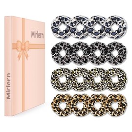 Mirlern 16-Piece Velvet Scrunchies for Women & Girls, No Damage Elastic Big Hair Ties Cute Soft Ponytail Holders Hair Bands for Thin Thick Hair Accessories (Leopard Print-B)