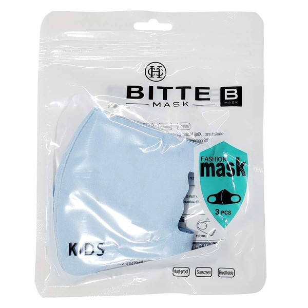 COCO-HONEY Cocohoney Bitte Fashion Face Mask for KIDS (3pcs/bag) (Blue)