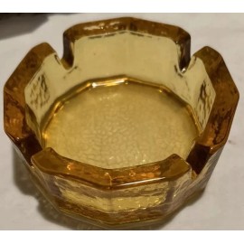 Vintage Federal Glass Co Amber Pebbled Ashtray 3 3/4"
