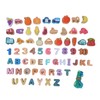 64pcs Lacing Bead Set Wooden Number Fruit Pattern Stringing Beads